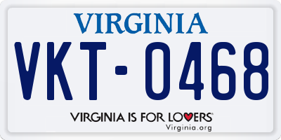 VA license plate VKT0468