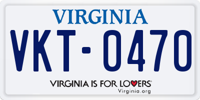 VA license plate VKT0470