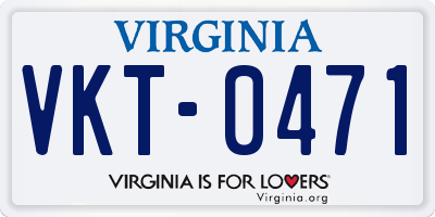 VA license plate VKT0471