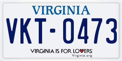 VA license plate VKT0473