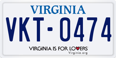 VA license plate VKT0474