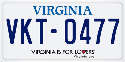 VA license plate VKT0477