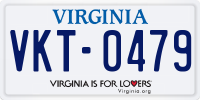 VA license plate VKT0479