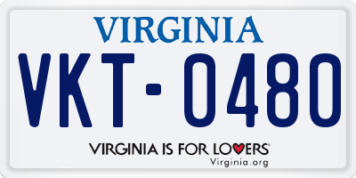 VA license plate VKT0480