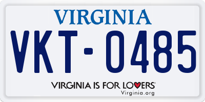 VA license plate VKT0485