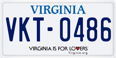 VA license plate VKT0486