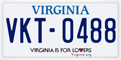 VA license plate VKT0488