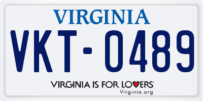 VA license plate VKT0489