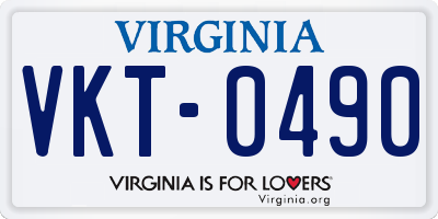 VA license plate VKT0490