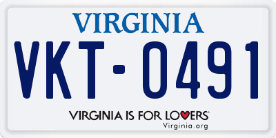 VA license plate VKT0491