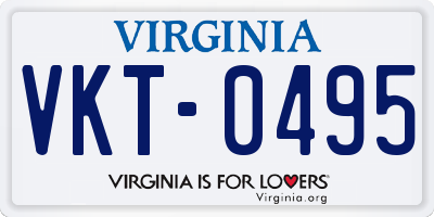 VA license plate VKT0495