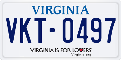 VA license plate VKT0497