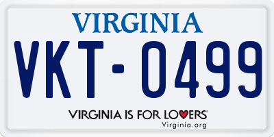VA license plate VKT0499