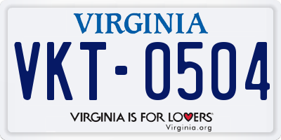 VA license plate VKT0504