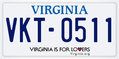 VA license plate VKT0511