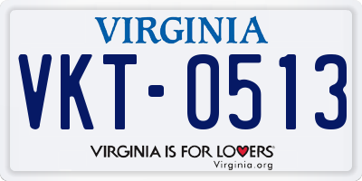 VA license plate VKT0513