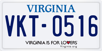 VA license plate VKT0516