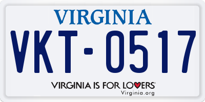 VA license plate VKT0517