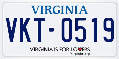 VA license plate VKT0519