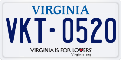 VA license plate VKT0520