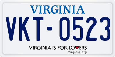 VA license plate VKT0523