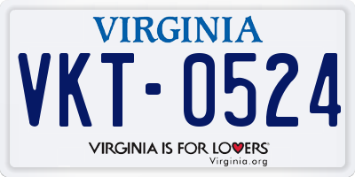 VA license plate VKT0524