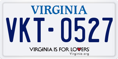 VA license plate VKT0527