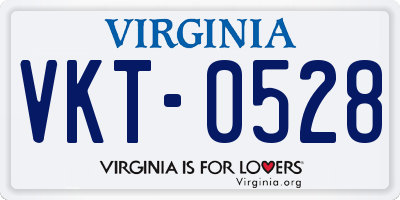 VA license plate VKT0528