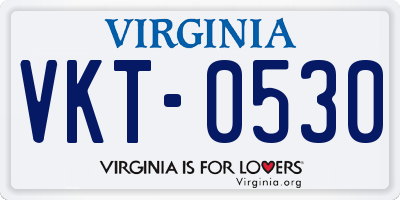 VA license plate VKT0530