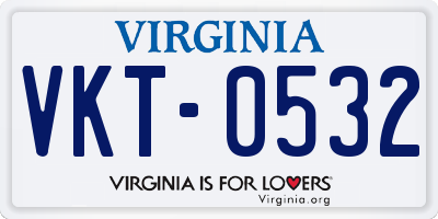 VA license plate VKT0532
