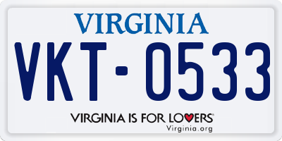 VA license plate VKT0533