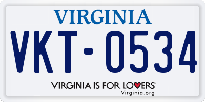 VA license plate VKT0534