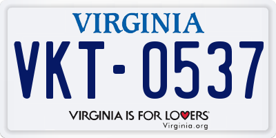 VA license plate VKT0537
