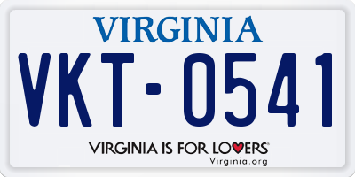 VA license plate VKT0541