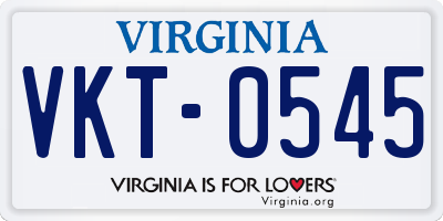 VA license plate VKT0545