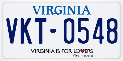 VA license plate VKT0548