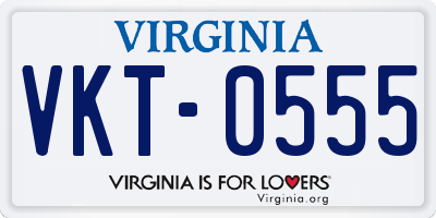 VA license plate VKT0555