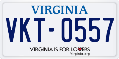 VA license plate VKT0557
