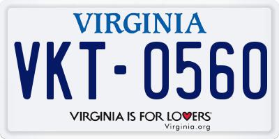 VA license plate VKT0560