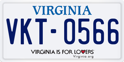 VA license plate VKT0566