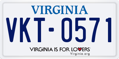 VA license plate VKT0571