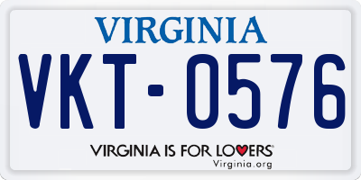 VA license plate VKT0576