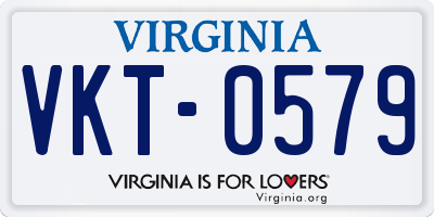 VA license plate VKT0579