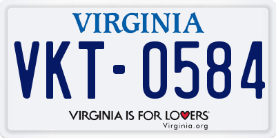 VA license plate VKT0584