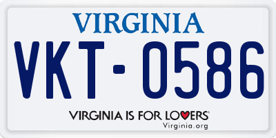 VA license plate VKT0586