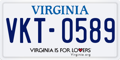 VA license plate VKT0589