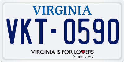 VA license plate VKT0590