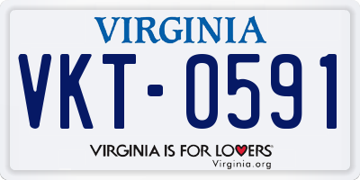 VA license plate VKT0591