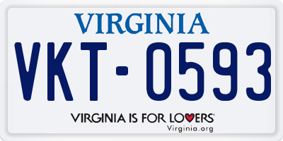 VA license plate VKT0593