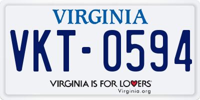 VA license plate VKT0594